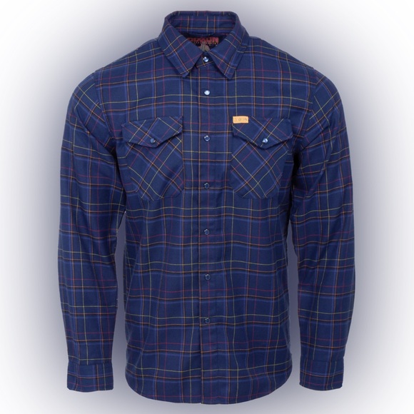 DIXXON Flannel Company TORU Long Sleeve Navy Blue Button Up NWT Men’s Size XS - Picture 2 of 10